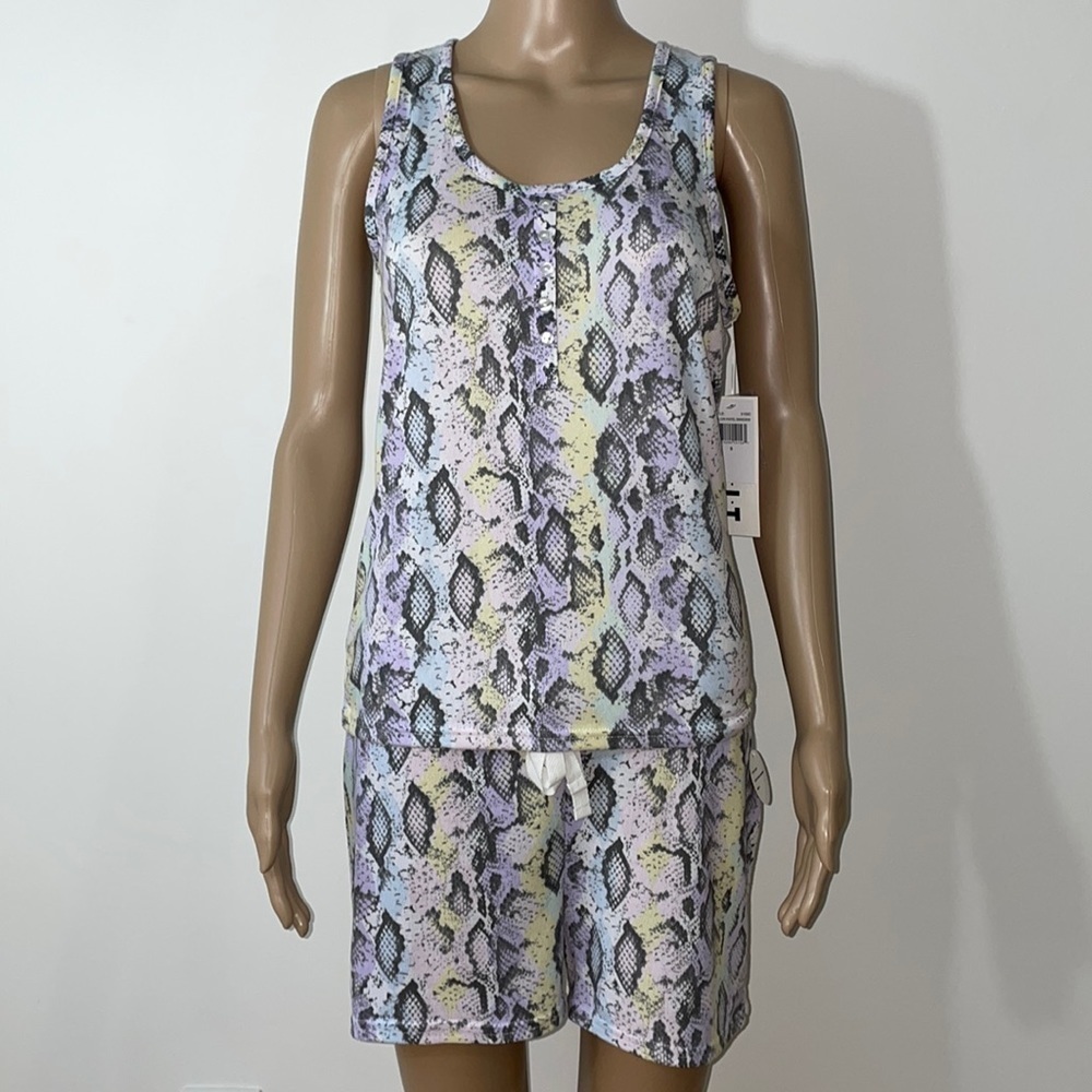 New Mixit Women's 2 Piece Sleeveless Tank Top & Shorts Pajamas Set Size Small